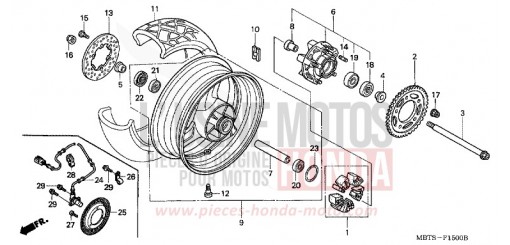 REAR WHEEL XL1000V5 de 2005